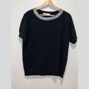 The Cashmere Project Black Embellished Neckline Cashmere Sweater Women’s Size XL